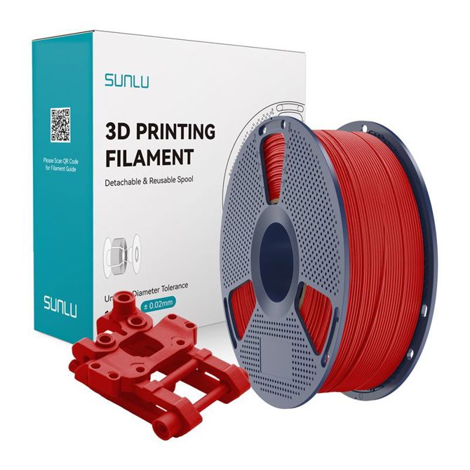 Filament za 3D tiskanje Sunlu ABS R rdeč, visoka trdnost, odpornost na udarce, enostavna obdelava, za zaprte tiskalnike
