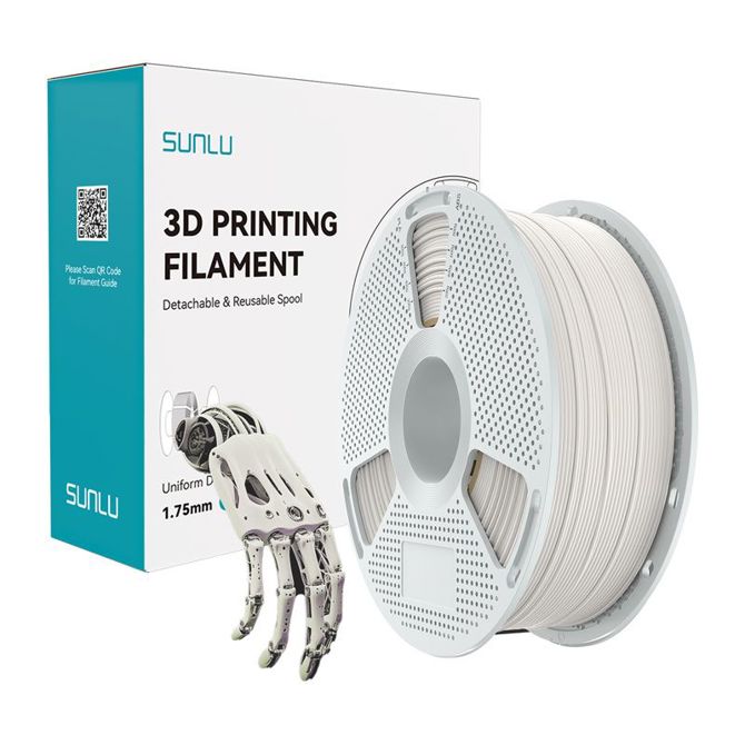 Filament za 3D tiskanje Sunlu PA Easy naravno bela, najlonski kopolimer PA6/66, premer 1,75 mm, visoka trdnost, toplotna odpornost do 121 °C