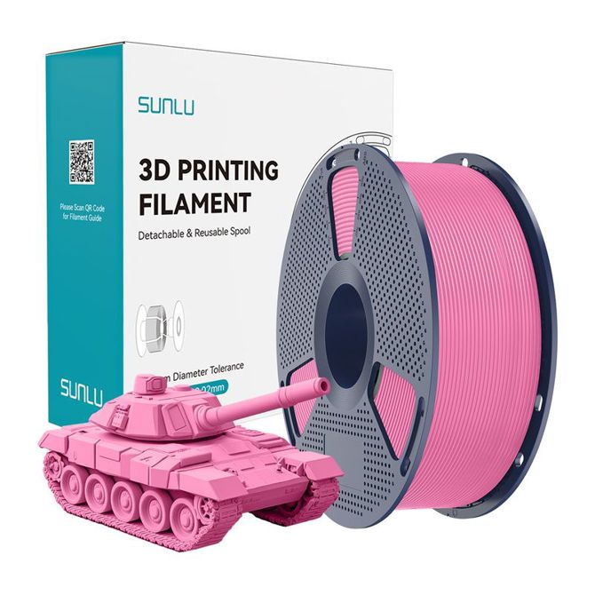 Filament za 3D tiskanje Sunlu PLA+ HS P 1,75 mm roza, visokohitrostni, visoka udarna trdnost, enakomerna navitost, odlična natančnost