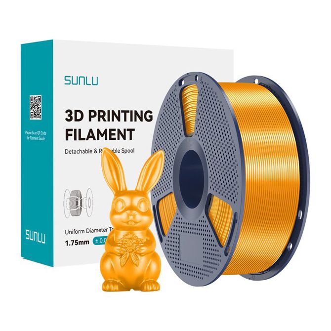 Filament za 3D tiskanje Sunlu PLA+ svileni medenina, sijajen svilnat zaključek, visoka dimenzijska natančnost ±0,02 mm, minimalno krčenje, enostavno tiskanje, široka združljivost