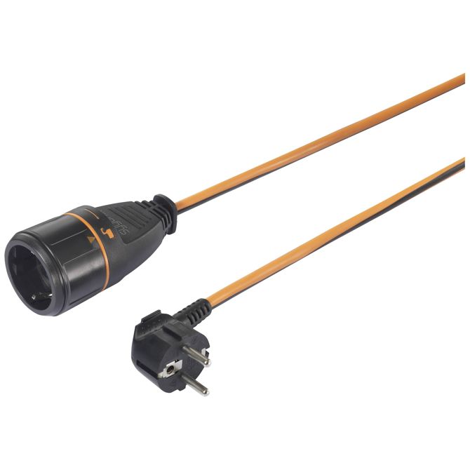 Sygonix SY-5597568 tok podaljšek  16 A črna, oranžna 5 m H05VV-F 3G 1,5 mm² zaklenjen