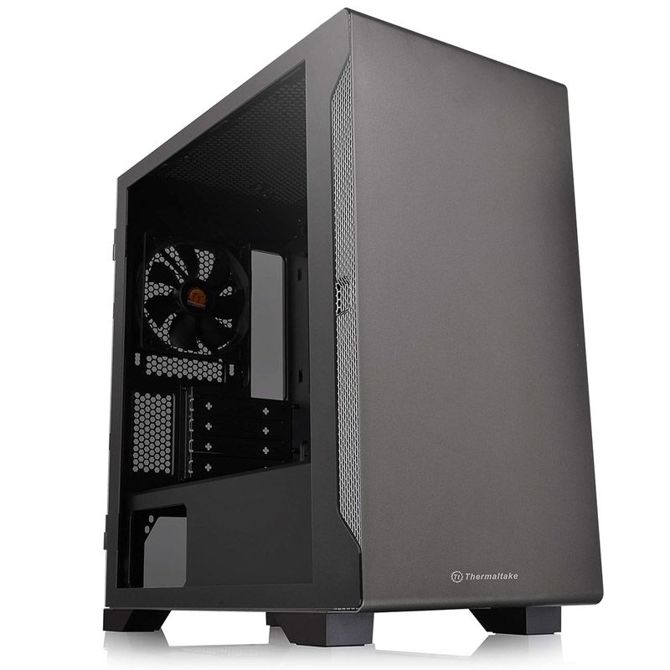 Ohišje THERMALTAKE S100 Micro-ATX okno črno ohišje