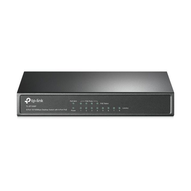 Mrežno stikalo TP-Link, 8-portno, 10/100 MB/s, s 4 porti PoE