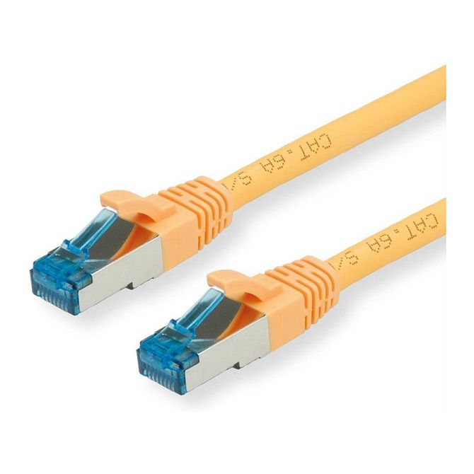 VALUE patchkabel Cat.6A (razred EA) S/FTP (PiMF), LSOH, rumen, 0,3 m