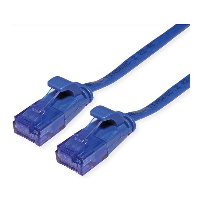 VALUE patchkabel kat. 6A (razred EA) UTP, ekstra tanek, moder, 2 m