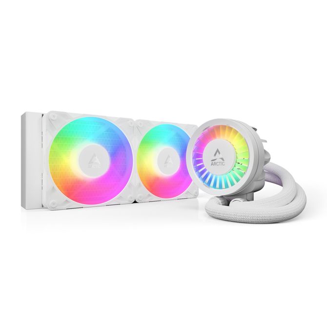 Vodni hladilni sistem  Arctic Liquid Freezer III Pro 240 A-RGB, 2x 120 mm, LED RGB, aluminij/baker, za podnožja 1700/1851/AM4/AM5, bel