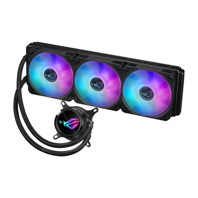 Vodni hladilni sistem Asus ROG Strix LC III 360 ARGB, 3x 120 mm, vodno hlajenje, aluminij/baker, kompatibilnost Intel/AMD