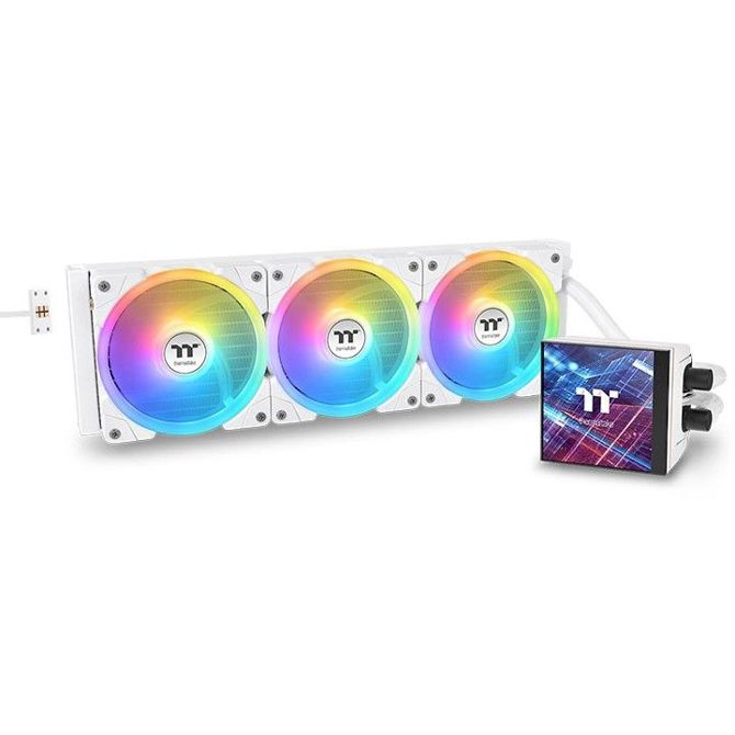 Vodni hladilni sistem Thermaltake MAGFloe 360 Ultra ARGB Sync AIO tekočinski hladilnik (bel, Snow Edition)
