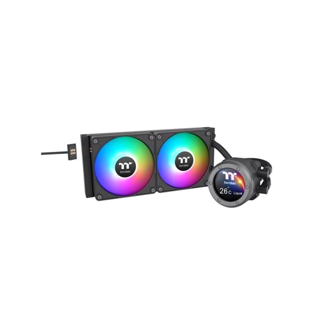 Vodni hladilni sistem Thermaltake TH360 V2 Ultra EX ARGB, vodno hlajenje, 3x120 mm, zaslon LCD, aluminij in baker
