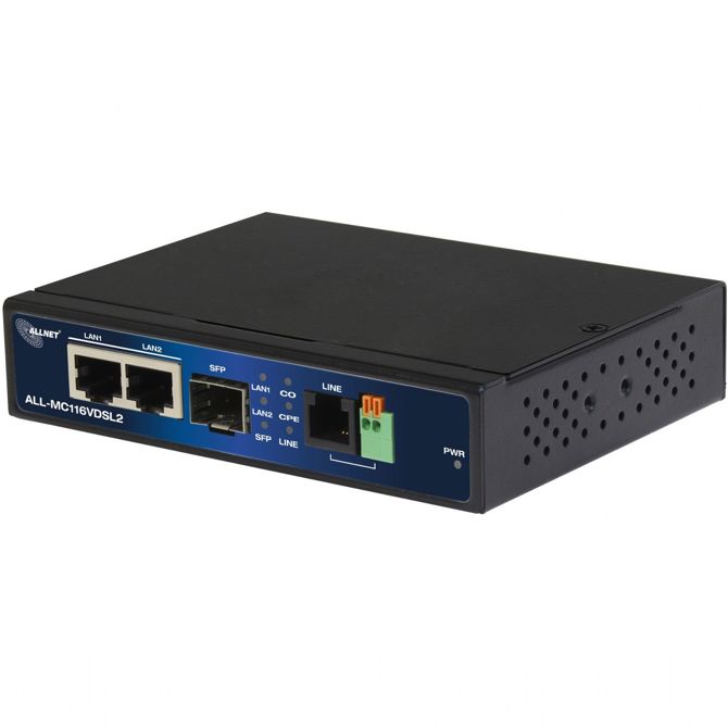 Z ALLNET point-to-point modem VDSL2 prek 2-žilnega neupravljanega ALL-MC116V2 / Maks. 3 km z maks