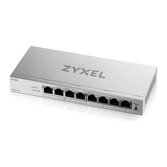 Zyxel GS1200-8HPV3 8-portni gigabitni PoE+ spletni omrežni adapter