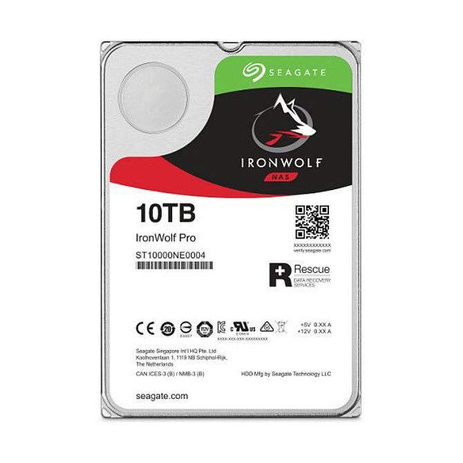 Vgradni HDD-disk Seagate Ironwolf PRO Enterprise NAS, 10 TB, 7200 RPM, 6 Gb/s SATA, 256 MB predpomnilnika, 8,9 cm (3,5), 24x7 za NAS & RAID Rackmount Systems BLK 4
