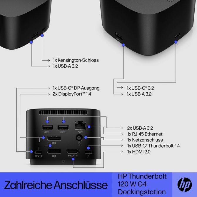 Priklopna postaja HP ZBook Thunderbolt Dock G4, 120 W (4J0A2AA) 4