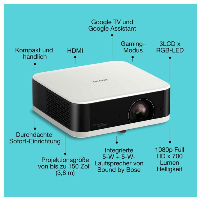 Projektor Epson EF-61W 3LCD Full HD 700 lumnov HDR Wi-Fi bela 2
