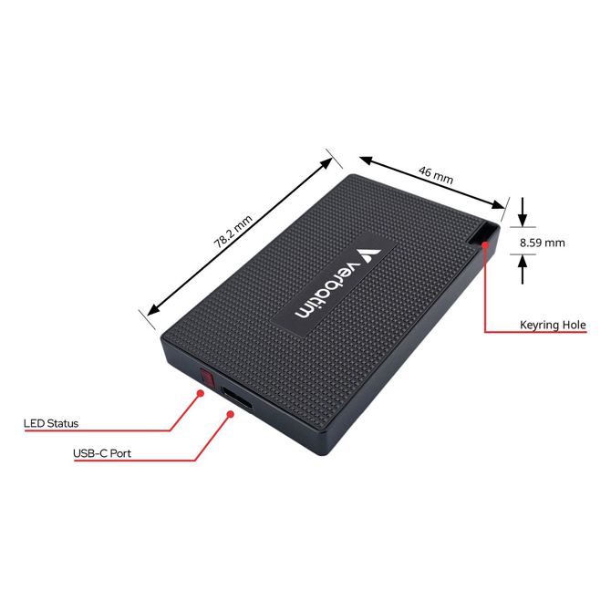 1TB Verbatim Metal Mini USB 3.2 tip AC 3