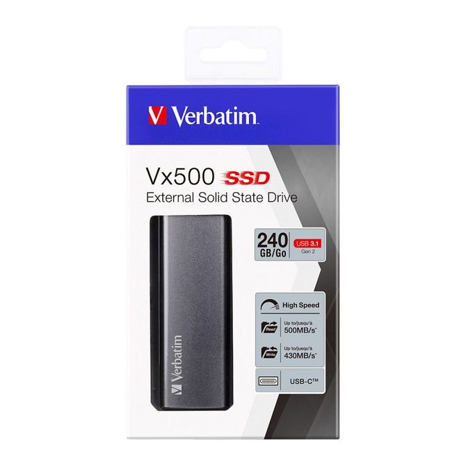 240GB Verbatim Vx500 2,5" (6,3 cm) USB 3.1 srebrne barve, maloprodajna prodaja 3