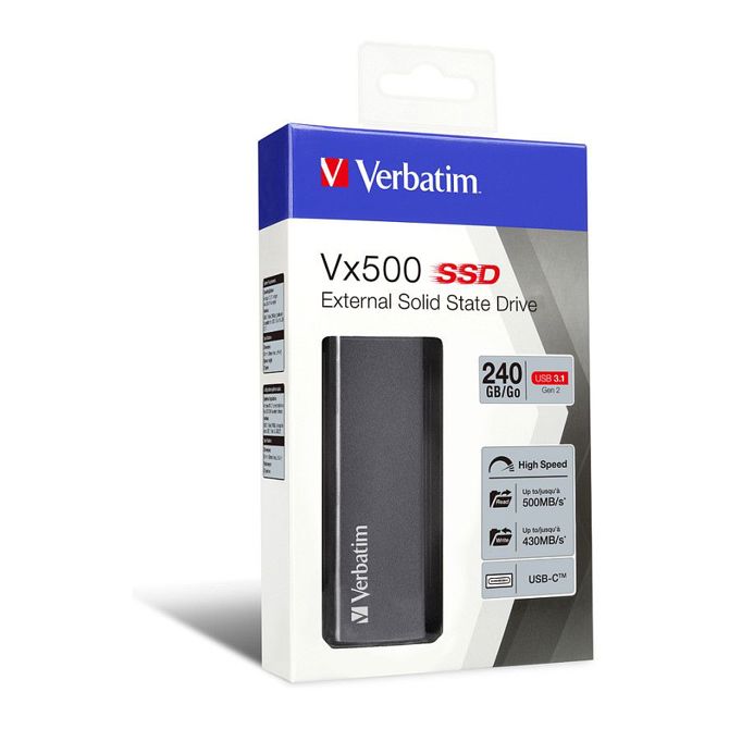 240GB Verbatim Vx500 2,5" (6,3 cm) USB 3.1 srebrne barve, maloprodajna prodaja 4