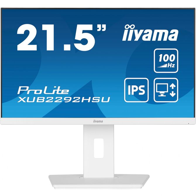 Monitor Iiyama ProLite XUB2292HSU-W6 54,6 cm (21,5), 1920 x 1080 (FHD), 250cd/m2, 16:9 FHD IPS 100Hz 0,4ms HDMI DP USB LS White 2