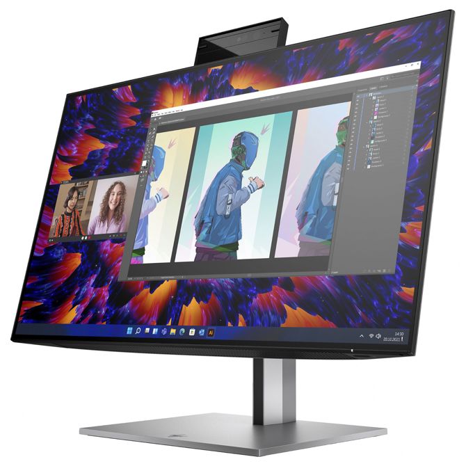 Monitor HP Z24m G3 60,45 cm (23,8), 2560x1440 (QHD), 400cd/m2, 16:9 5ms IPS HDMI DisplayPort, USB-C 90W,  VESA Pivot Speaker Webcam, Silver 2