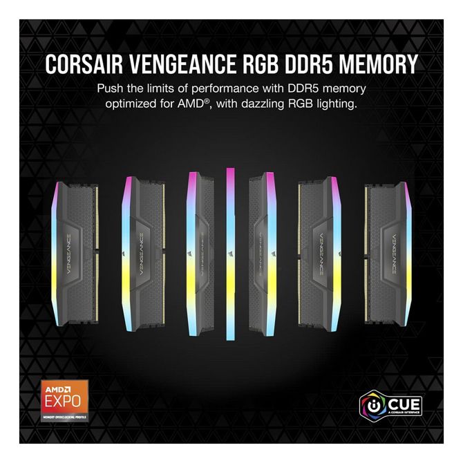 RAM CORSAIR 64GB PC 5200 CL40 KIT (2x32GB) VENGEANCE RGB B 6