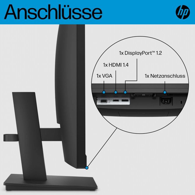 Monitor HP P27h G5 68,58 cm (27), 1920x1080 (FHD), 250cd/m2, 16:9, 5ms, HDMI, VGA, DisplayPort VESA, zvočnik, črn 3
