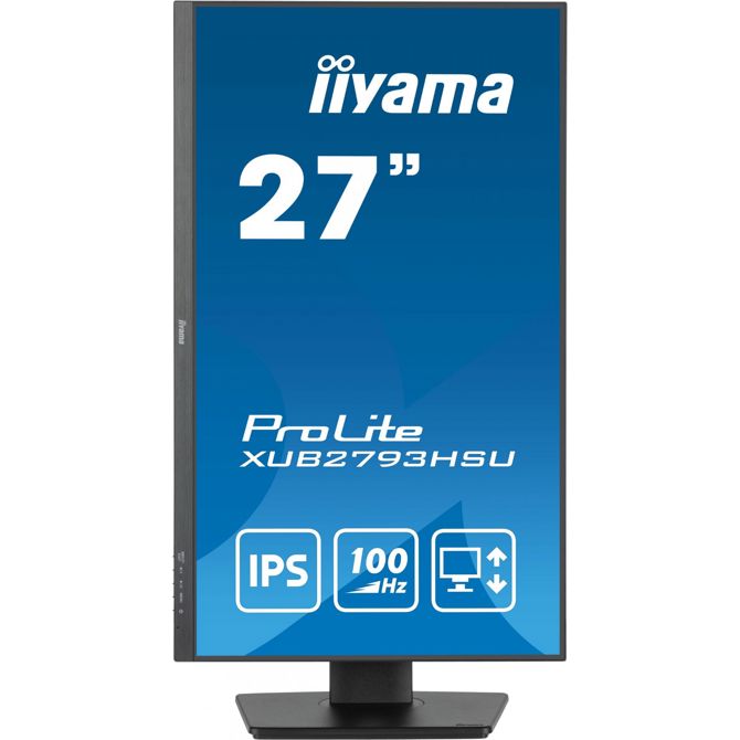 Monitor Iiyama ProLite XUB2793HSU-B7 68,6 cm (27), 1920x1080 (FHD), 16:9 FHD IPS 1ms 100Hz HDMI DP zvočnik Pivot Black 3