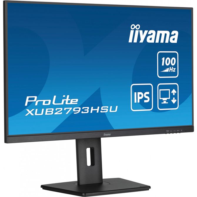 Monitor Iiyama ProLite XUB2793HSU-B7 68,6 cm (27), 1920x1080 (FHD), 16:9 FHD IPS 1ms 100Hz HDMI DP zvočnik Pivot Black 4