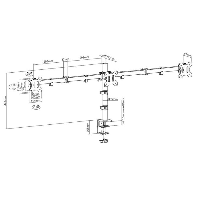 ACT AC8303 10-32 stojalo za tri monitorje 5