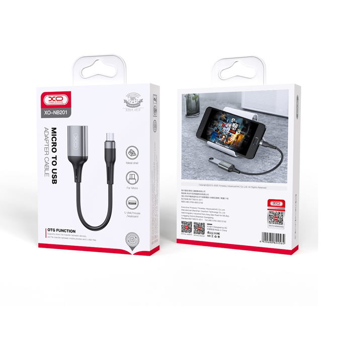 Adapter OTG XO NB201 USB - microUSB 3