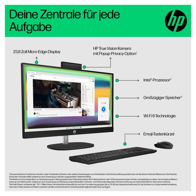 Večnamenski računalnik HP All-in-One 24-cr0112ng 23,8 N100/8 GB/512SSD/FreeDOS 5