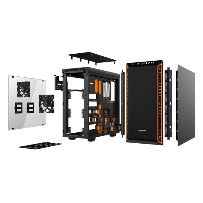 Ohišje, črno/oranžno, Be quiet! Pure Base 600 (BGW20) midiATX okno 4