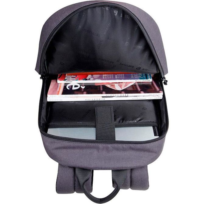 Ergonomski  nahrbtnik  Bestlife Audrey Urban (BB-3527) prostoren glavni predal z oblazinjenim predalom za prenosni računalnik do 14,1” siv 2