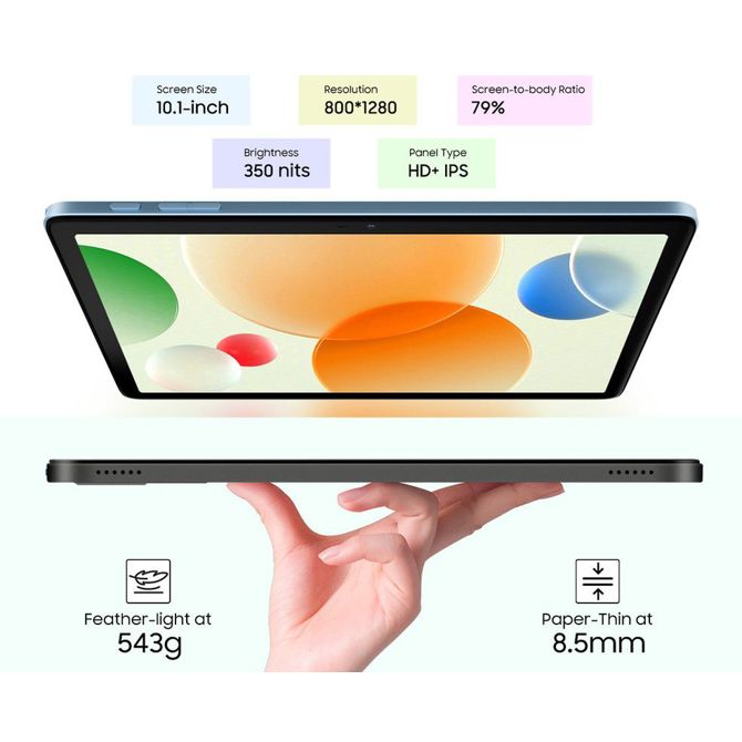 Blackview TAB 60 PRO tablični računalnik, 10.1, 4G LTE, 8GB+128GB, IPS HD+, Android, 7700mAh, WiFi 5, Bluetooth, Dual SIM, GPS, stereo zvočniki, +ovitek, siv (Volcano Gray) 3