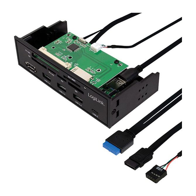 LogiLink 5,25-palčni večfunkcijski čitalnik kartic na sprednji plošči - USB 3.0 3