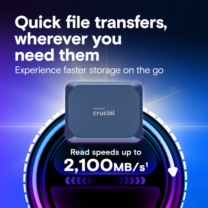 Zunanji SSD disk Crucial X10 Pro 1TB, USB 3.2 Gen 2x2, do 2100 MB/s, aluminijasto ohišje, AES 256-bit, IP55 3
