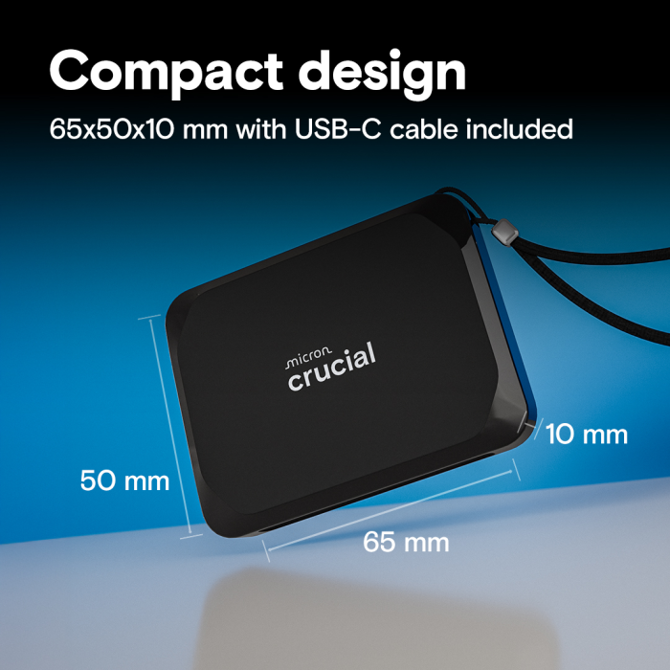 Zunanji SSD disk Crucial X9 Pro CT2000X9SSD9, 2 TB, USB 3.2 Gen 2, USB-C, črne barve 2