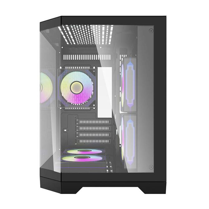 Darflash FT350 računalniško ohišje + 5 aRGB ventilatorjev (črno) 6