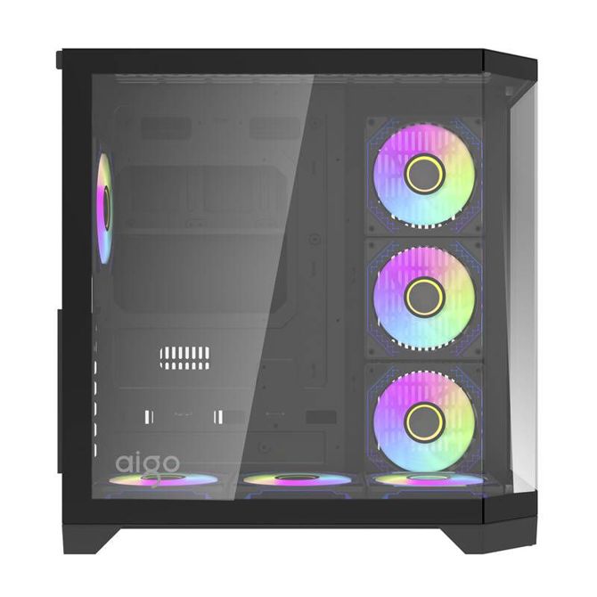 Darflash FT418 PRO računalniško ohišje + 7 aRGB ventilatorjev (črno) 2