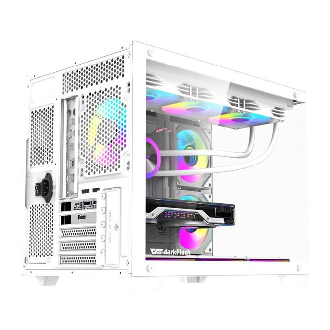 Ohišje za računalnik DarkFlash B275 PRO (belo) + 6 ventilatorjev 3