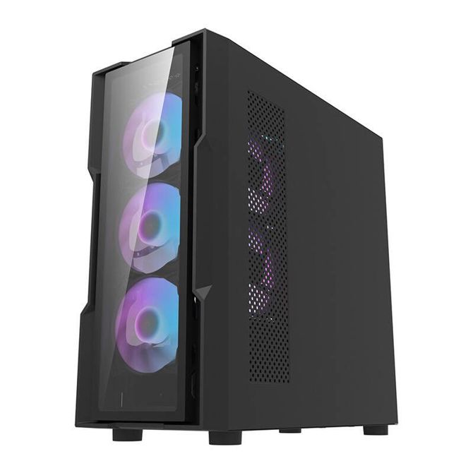Stekleno ohišje za računalnik Darkflash DK431 + 4 ventilatorji (črno) 4