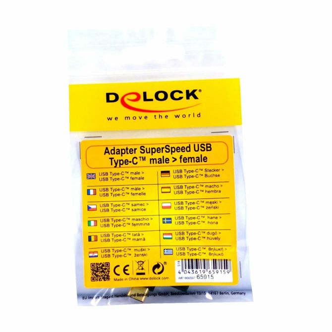 Delock adapter USB C 3.1 Gen 2 M-USB C Ž kotni-horiz. 65915 2