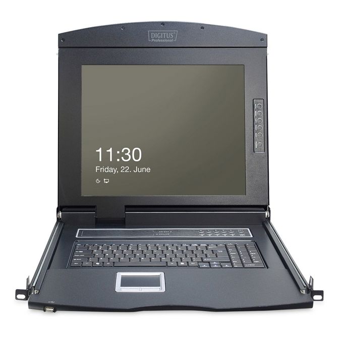 DIGITUS modularna konzola 17"TFT, 8-portni KVM in sledilna ploščica, Nemčija 5