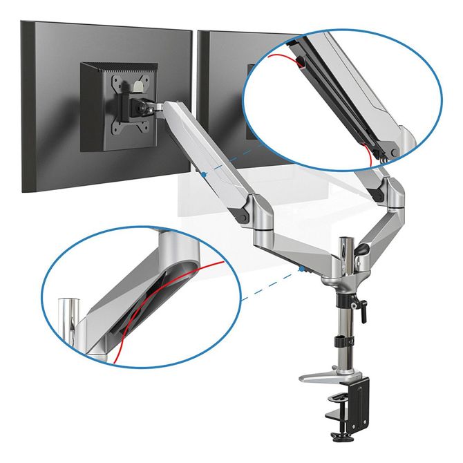 Nosilec za monitor DIGITUS DA-90353 namizni za 2 monitorja do 81 cm 32" 8 kg 3