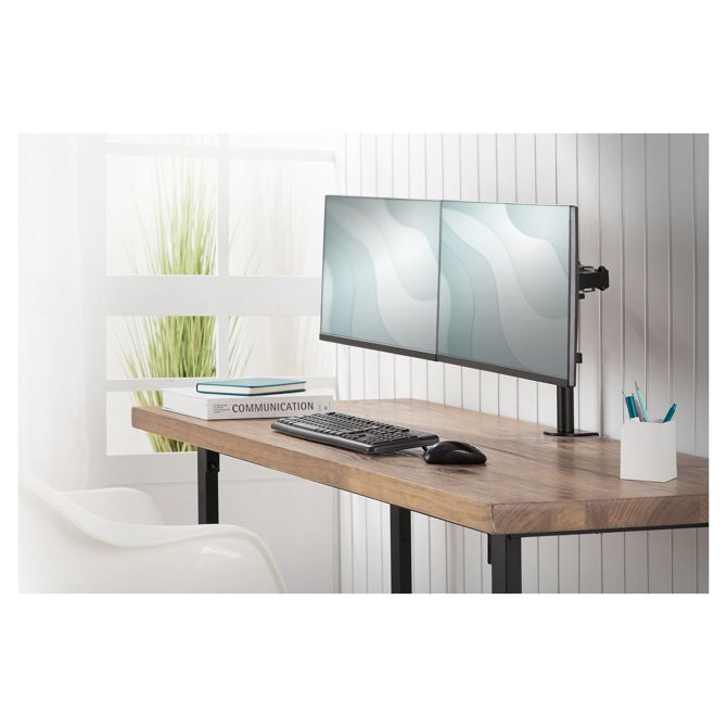 DIGITUS DA-90400 - Stojalo za 2 LCD zaslona - jeklo - mat črna - velikost zaslona: 38,1-81,3 cm (15-32) 6