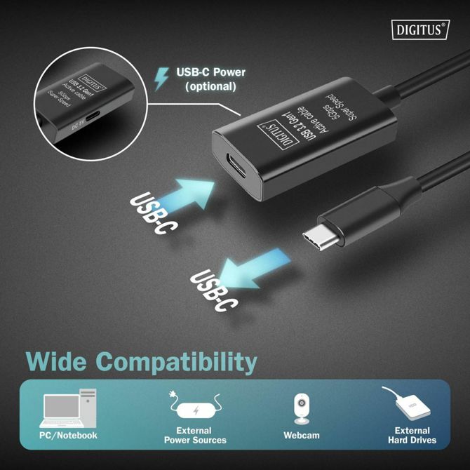 Digitus line extender/repeater USB 3.2 Tip-C 10m DA-73109 4