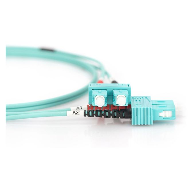DIGITUS Optični patch kabel SC -> SC 3,00 m Večmodni dupleks OM3 3