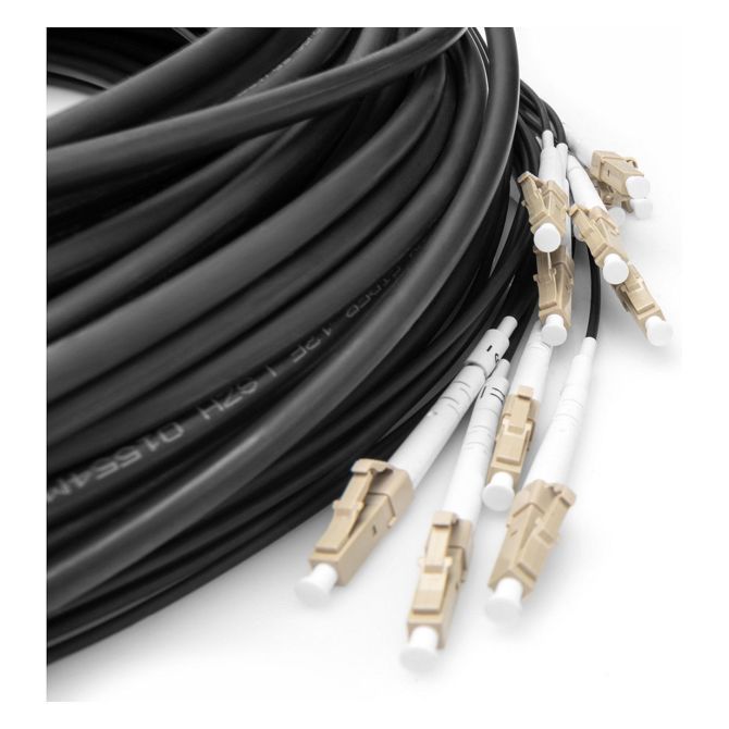 DIGITUS optični kabel s predhodno zaključenimi univerzalnimi prelomnimi priključki, večmodni OM4, 12 vlaken, LC/UPC - LC/UPC 4