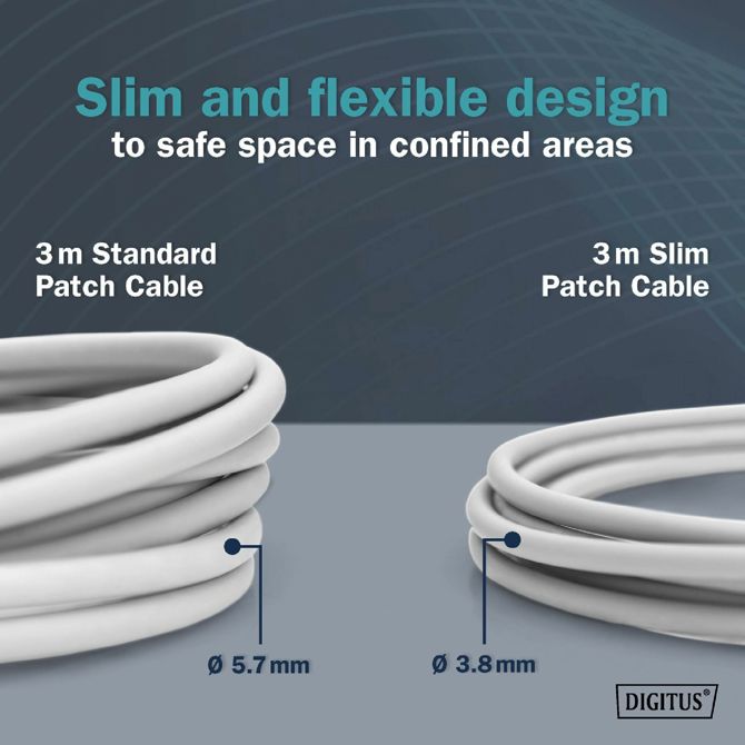 Digitus patch slim FTP CAT.6A  0,5m siv 4