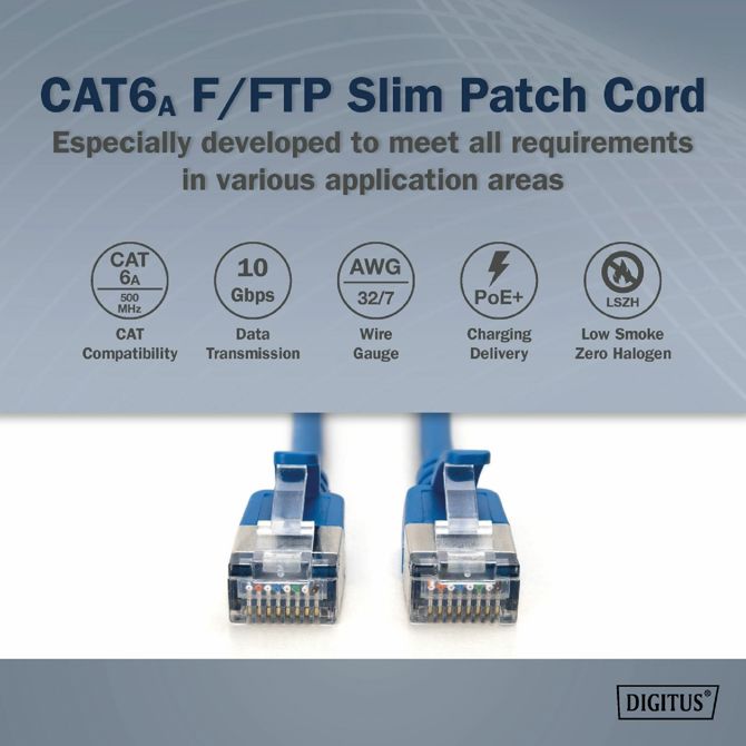 Digitus patch slim FTP CAT.6A  2m moder 4