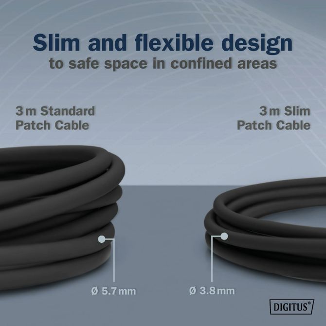 Digitus patch slim FTP CAT.6A  3m črn 4